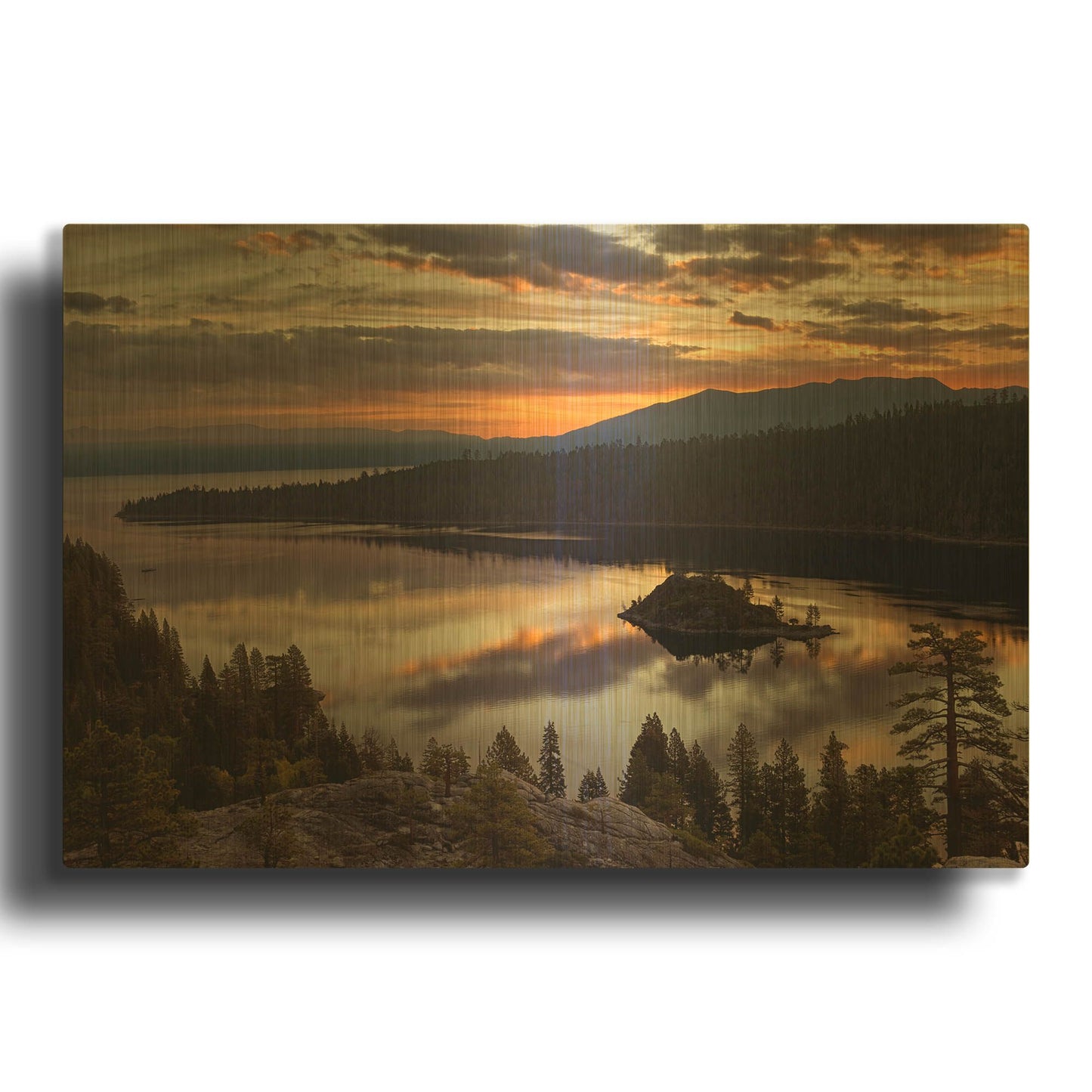 'Emerald Bay' By Mike Jones Gold Metal Wall Art