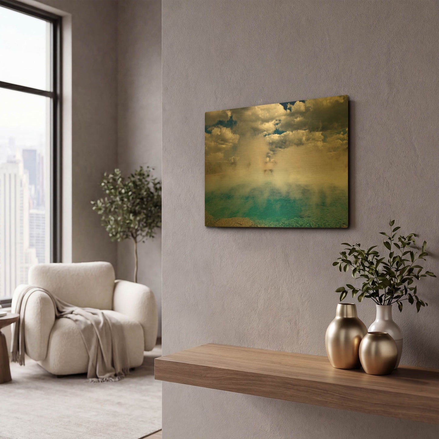 'Excelsior Geiser' By Mike Jones Gold Metal Wall Art