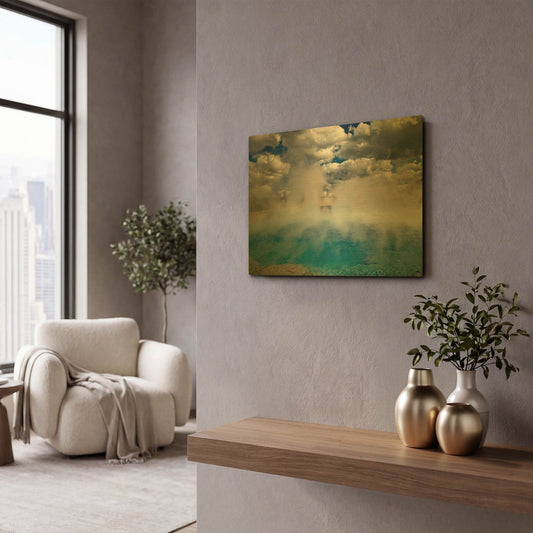 'Excelsior Geiser' By Mike Jones Gold Metal Wall Art