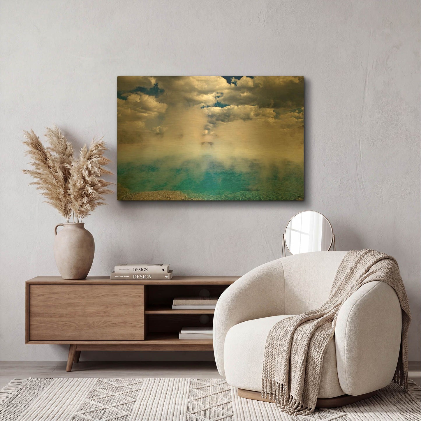 'Excelsior Geiser' By Mike Jones Gold Metal Wall Art