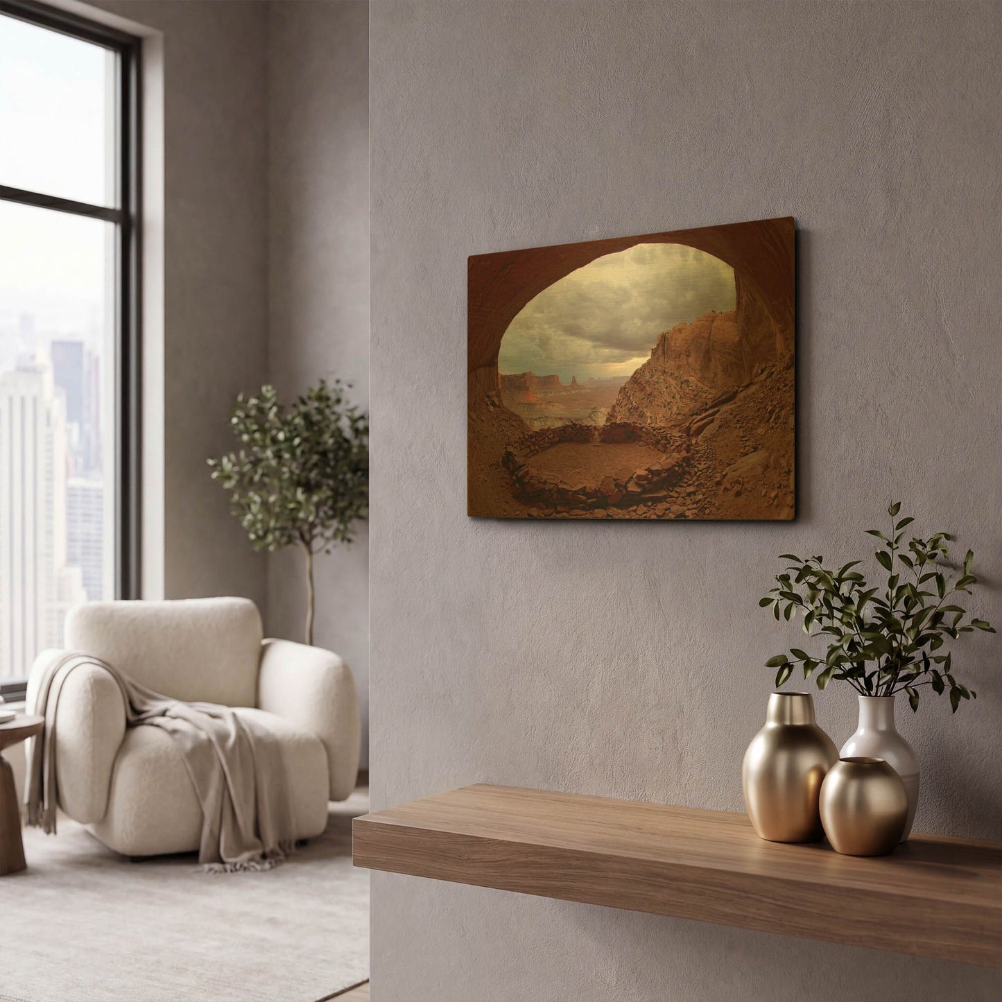 'False Kive Fisheye' By Mike Jones Gold Metal Wall Art
