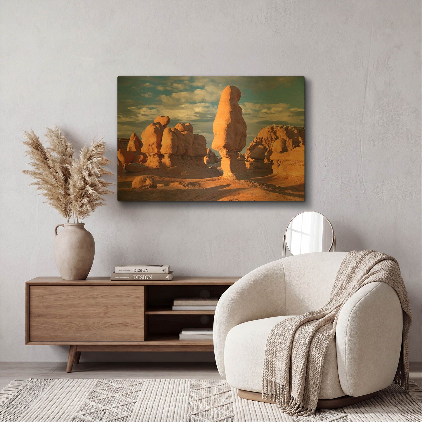 'Goblin Valley Tall Hoodoo' By Mike Jones Gold Metal Wall Art
