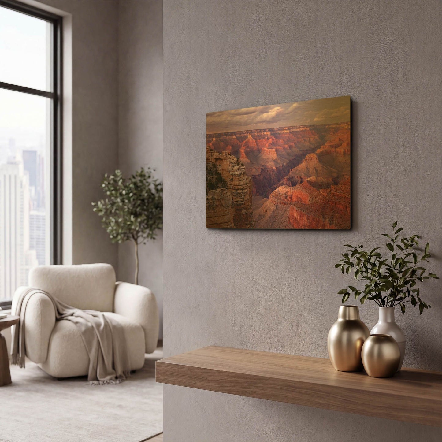 'Grand Canyon near Mather Point' By Mike Jones Gold Metal Wall Art