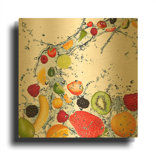 'Fruit Splash II' By LUXE Gold Metal Wall Art