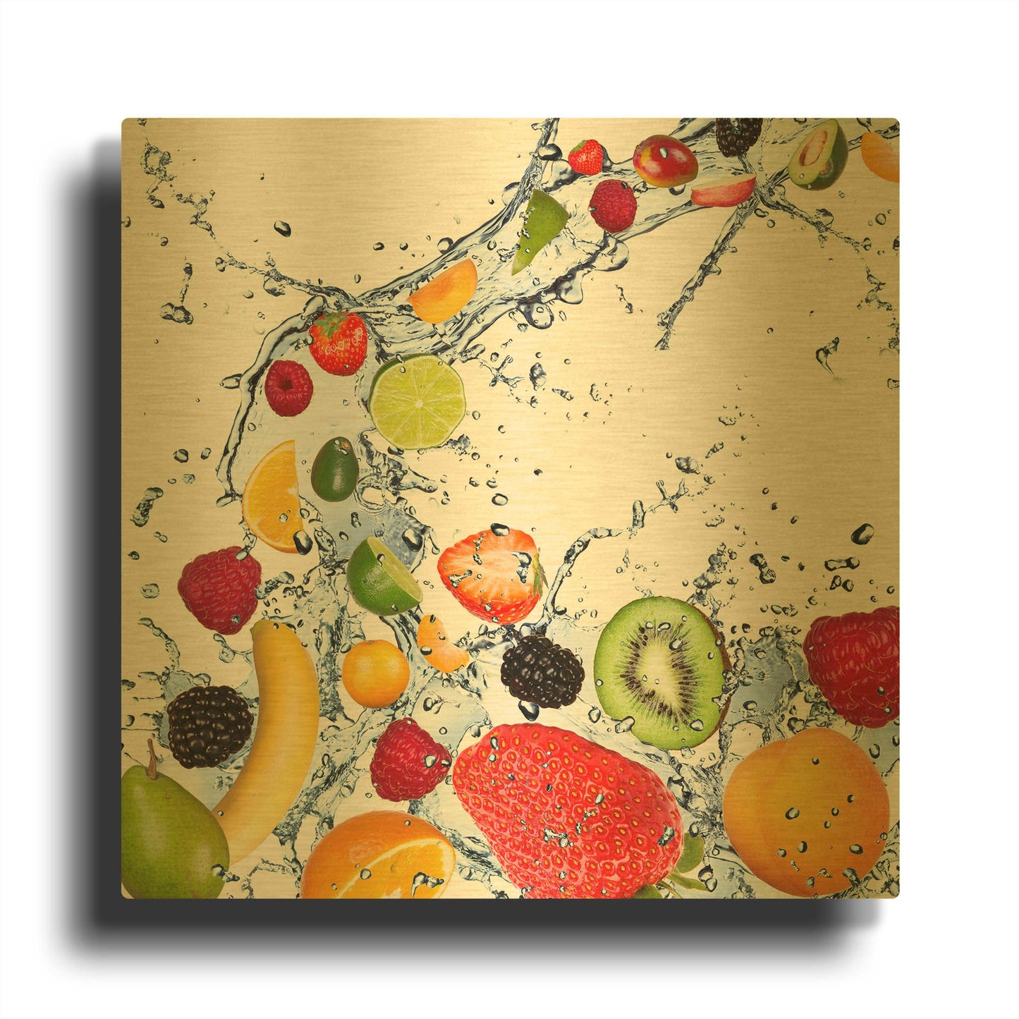 'Fruit Splash II' By LUXE Gold Metal Wall Art