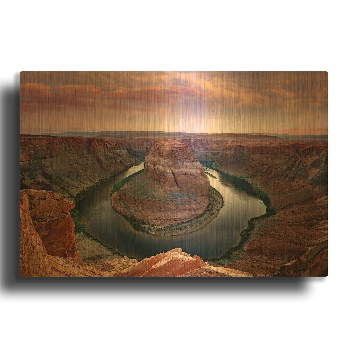 'Horseshoe Bend Dusk' By Mike Jones Gold Metal Wall Art