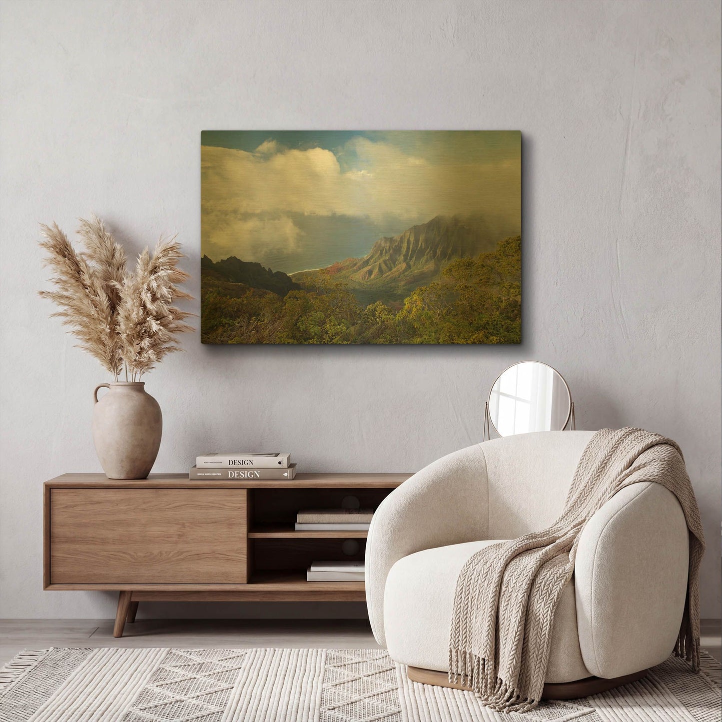 'Kauai Kalalou Canyon' By Mike Jones Gold Metal Wall Art