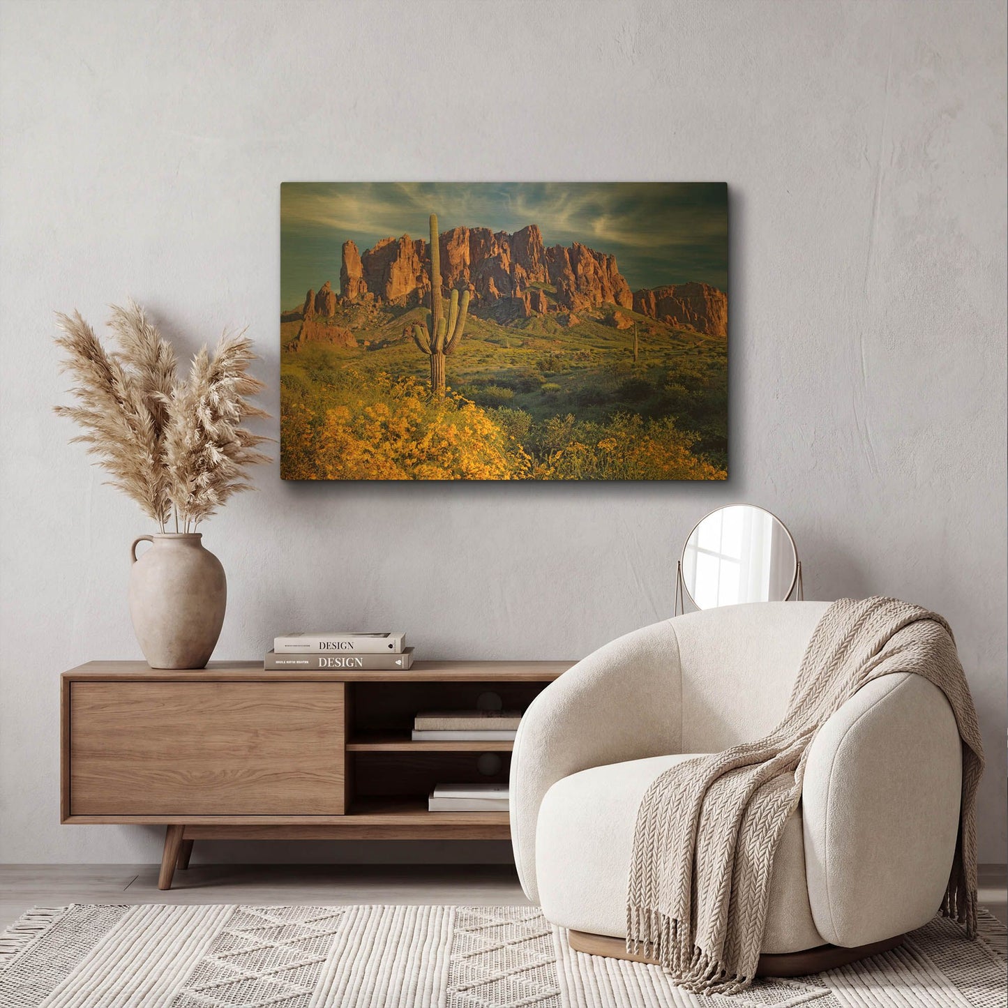 'Lost Dutchman flowers' By Mike Jones Gold Metal Wall Art