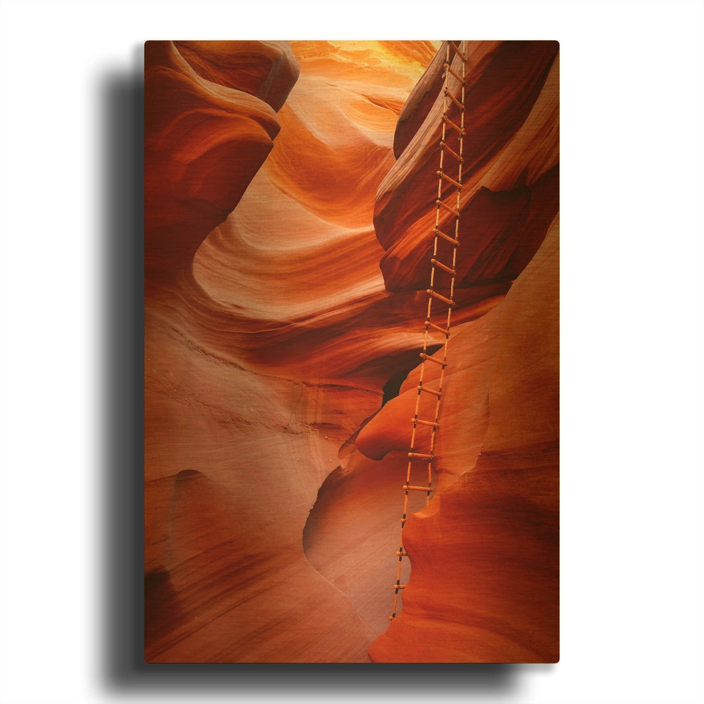 'Lower Antelope Canyon Ladder' By Mike Jones Gold Metal Wall Art
