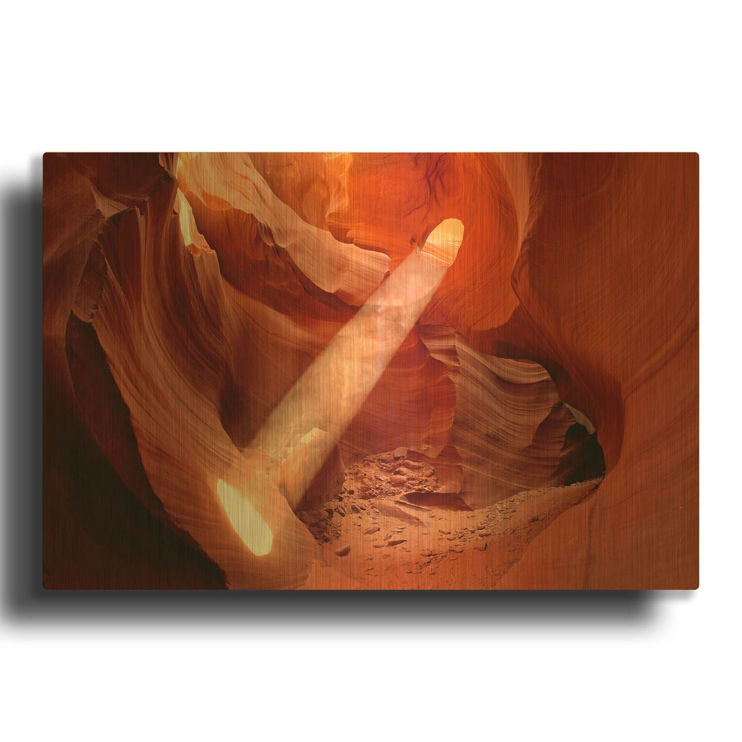 'Lower Antelope Light Beam' By Mike Jones Gold Metal Wall Art