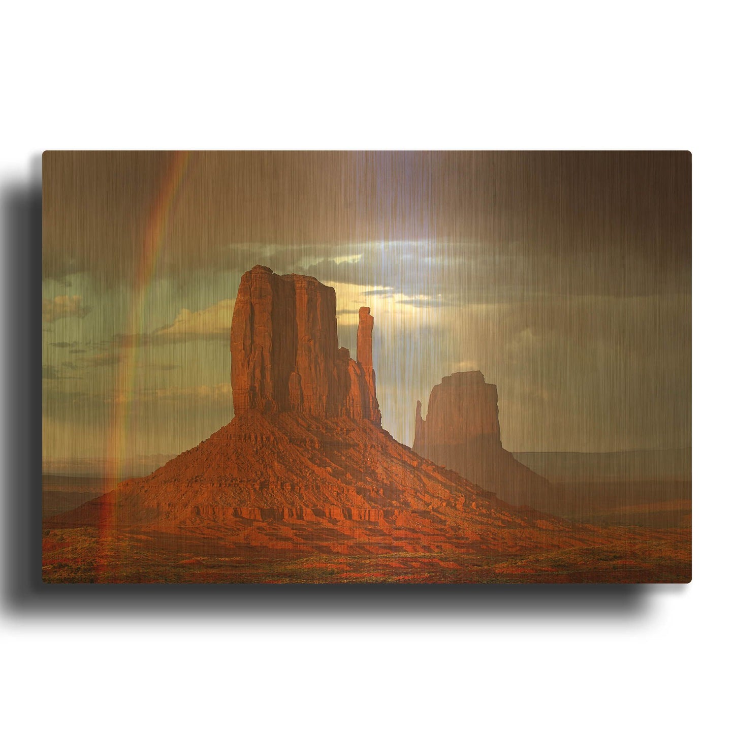 'Mittens Rainbow' By Mike Jones Gold Metal Wall Art