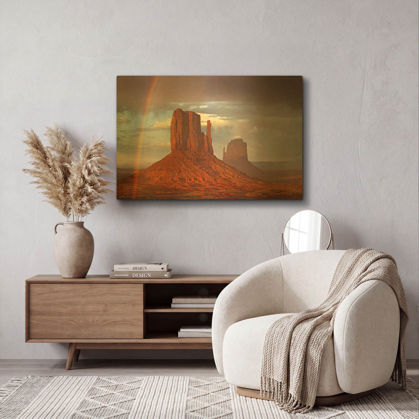 'Mittens Rainbow' By Mike Jones Gold Metal Wall Art