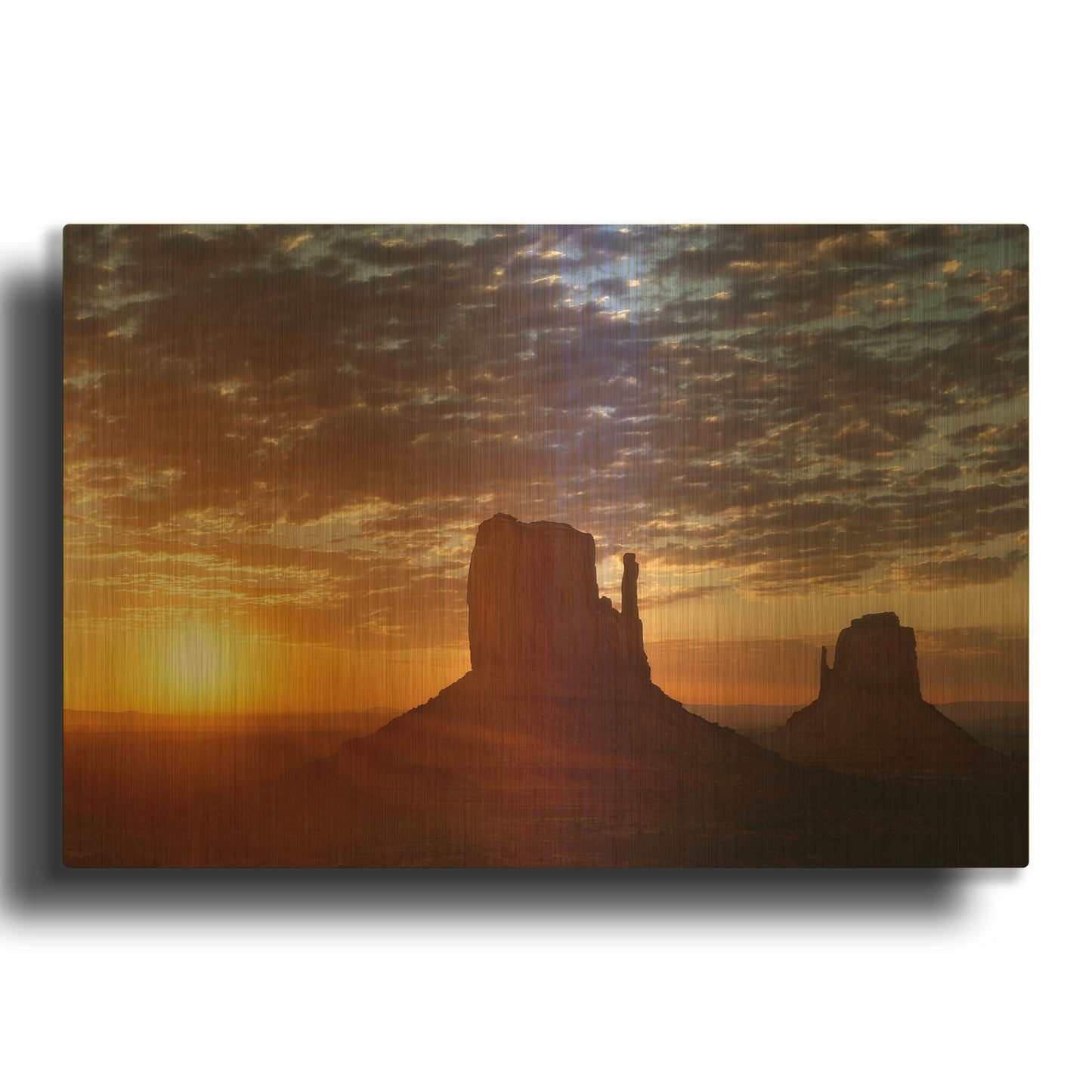 'Mittens Sunrise squeezecrop' By Mike Jones Gold Metal Wall Art