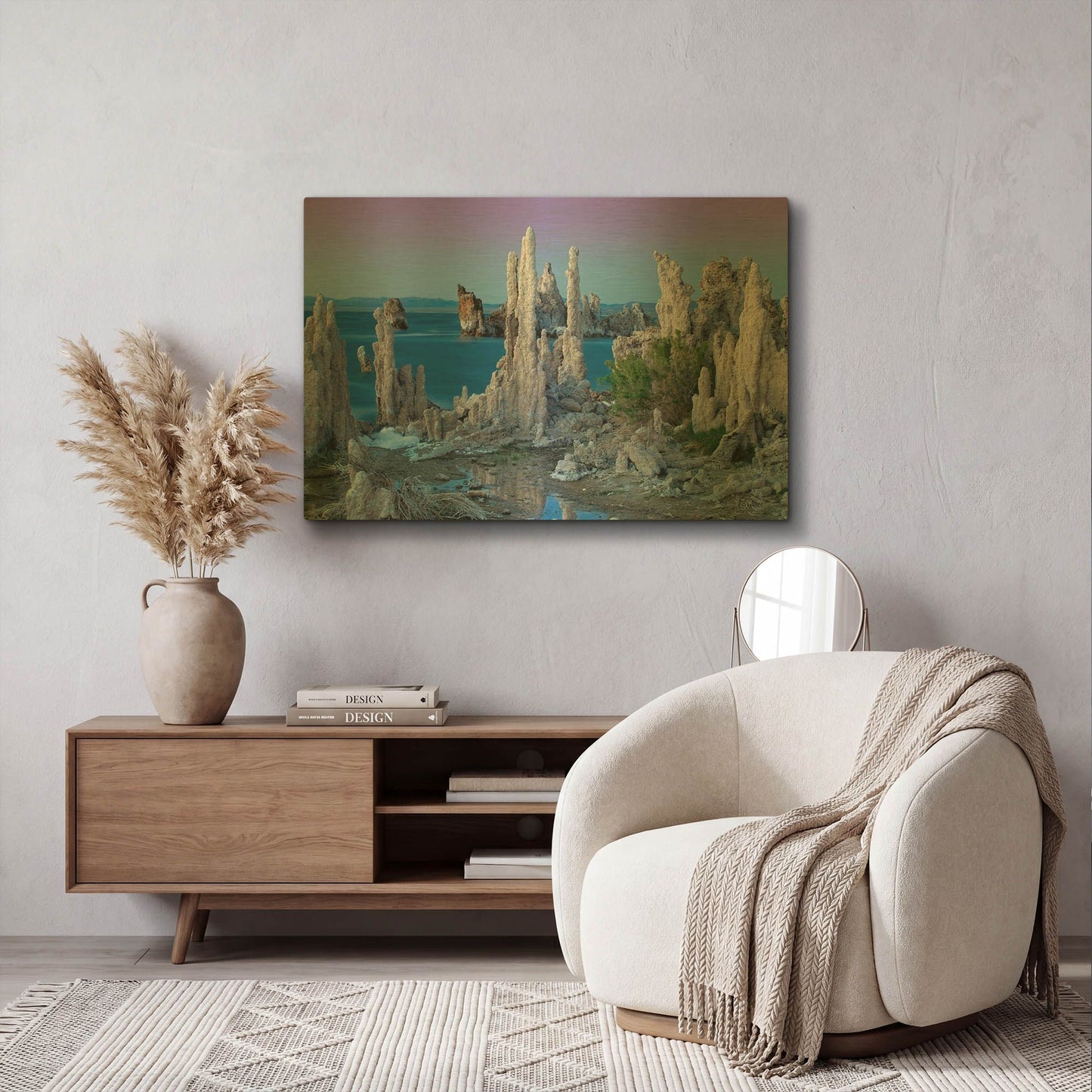 'Mono Lake Dusk' By Mike Jones Gold Metal Wall Art