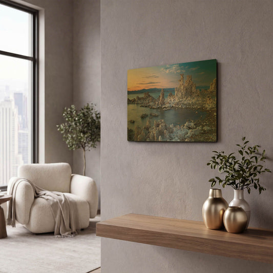 'Mono Lake South Tufa Dusk' By Mike Jones Gold Metal Wall Art