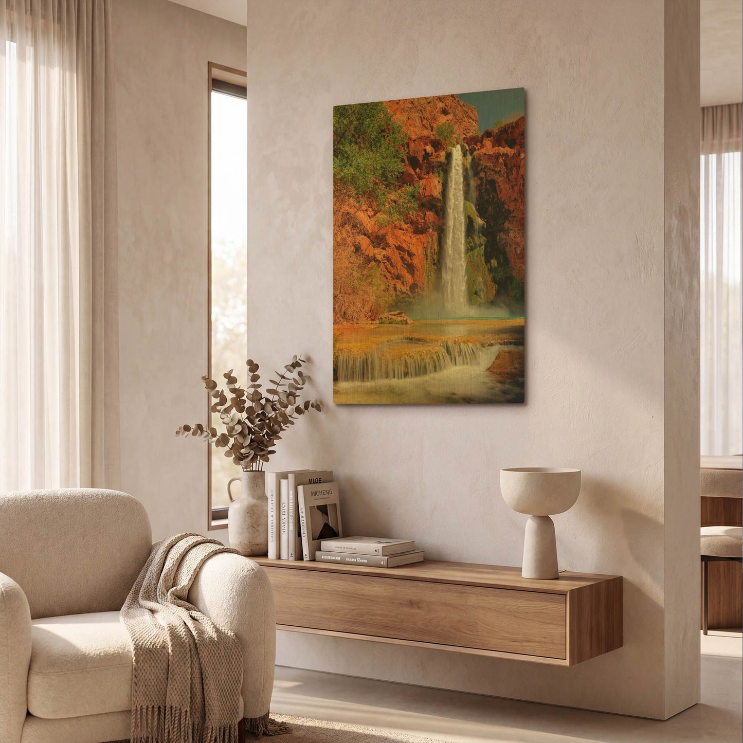 'Mooney Falls' By Mike Jones Gold Metal Wall Art