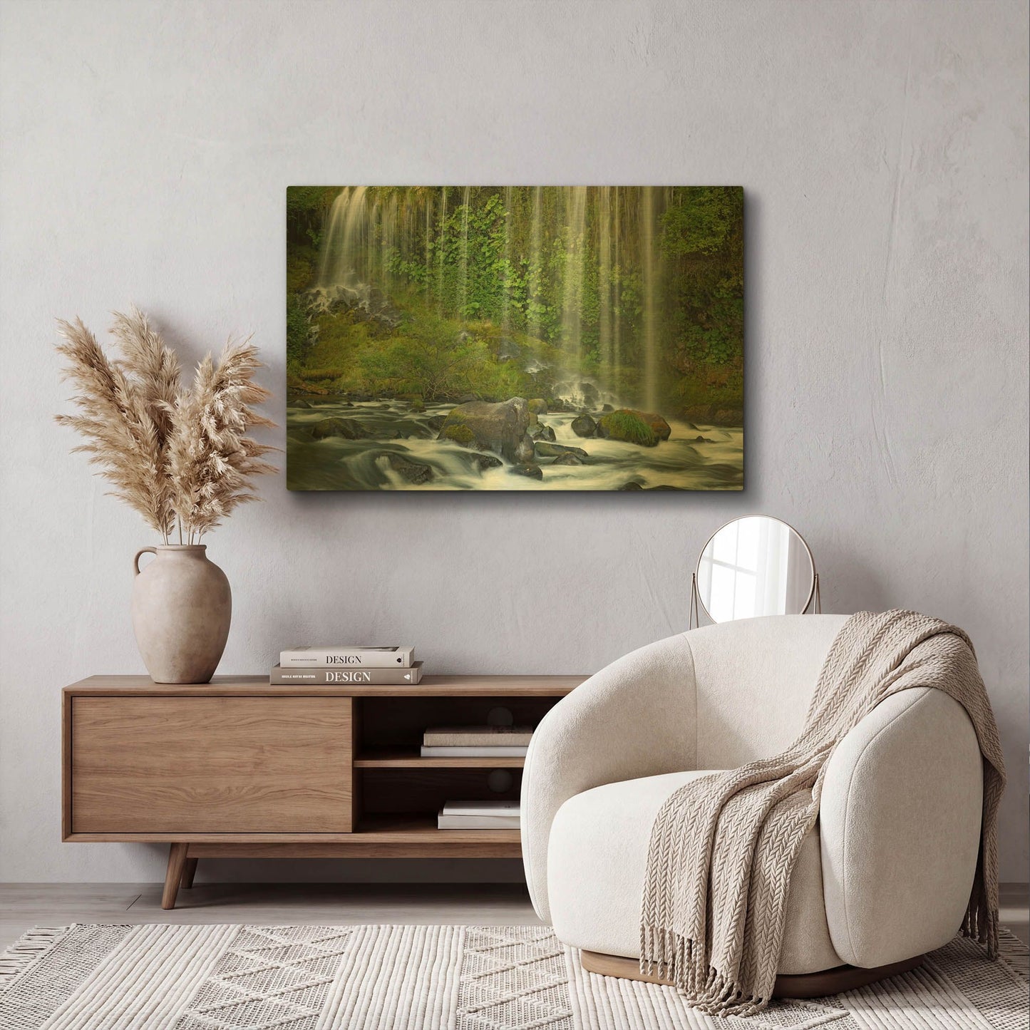 'Mossbrae Falls' By Mike Jones Gold Metal Wall Art