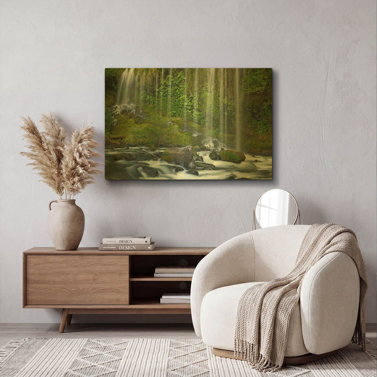 'Mossbrae Falls' By Mike Jones Gold Metal Wall Art