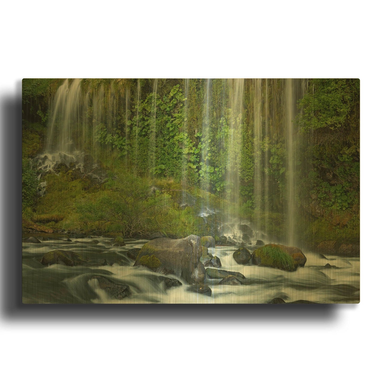 'Mossbrae Falls' By Mike Jones Gold Metal Wall Art