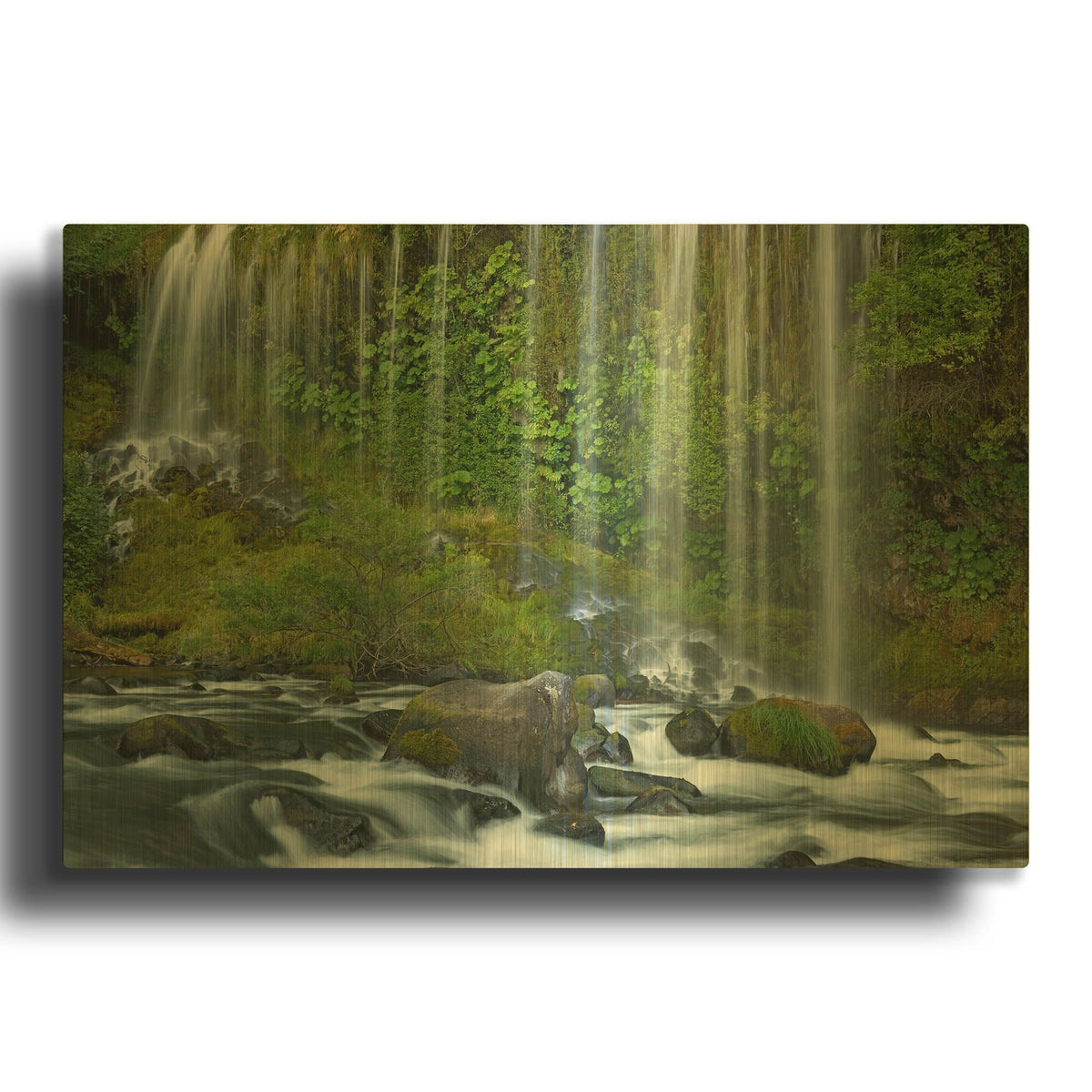 'Mossbrae Falls' By Mike Jones Gold Metal Wall Art