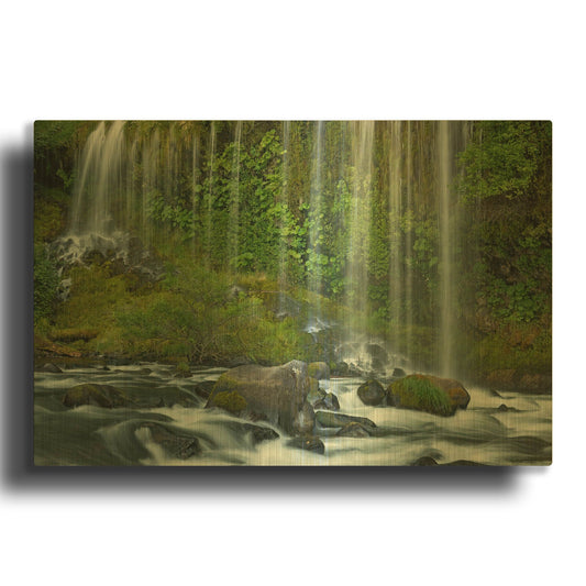 'Mossbrae Falls' By Mike Jones Gold Metal Wall Art