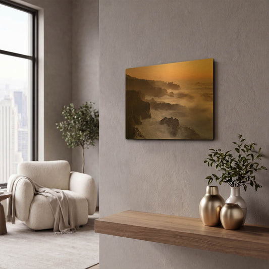 'Oregon Shore Acres SP Dusk' By Mike Jones Gold Metal Wall Art