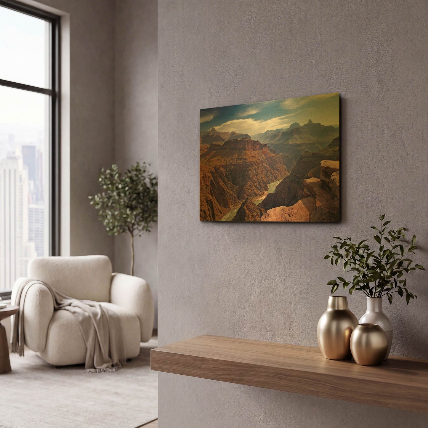 'Plateau Point' By Mike Jones Gold Metal Wall Art