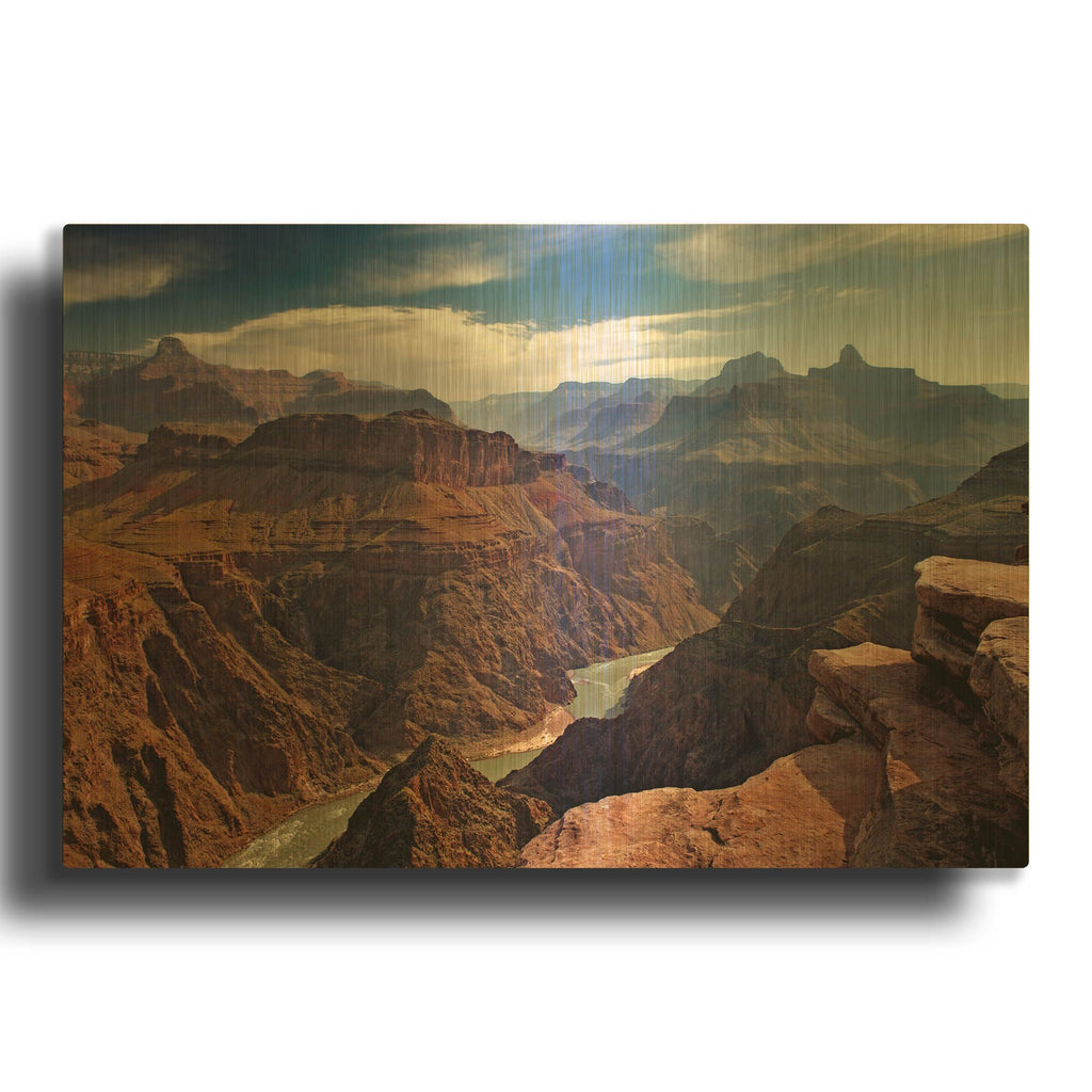 'Plateau Point' By Mike Jones Gold Metal Wall Art
