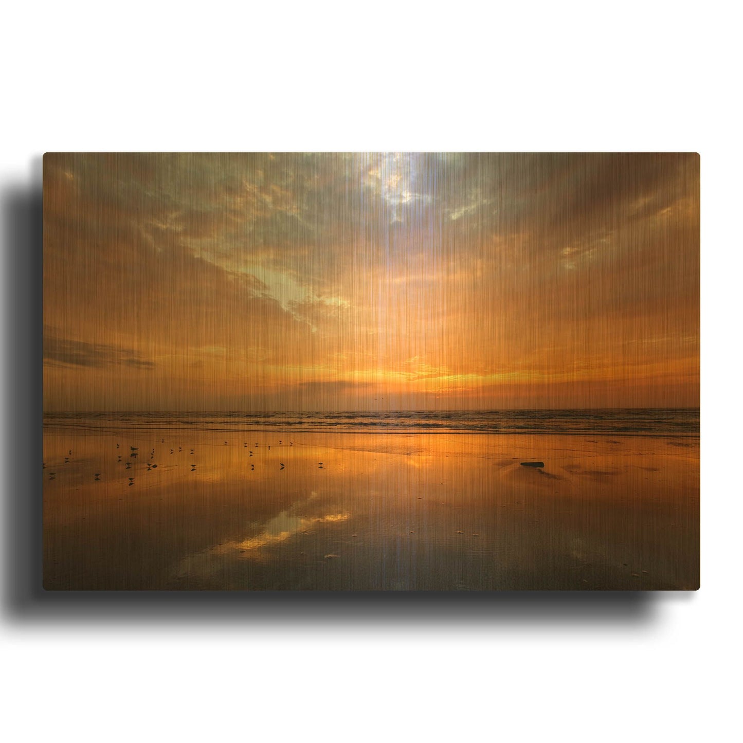 'Port Aransas Campground Sunrise' By Mike Jones Gold Metal Wall Art