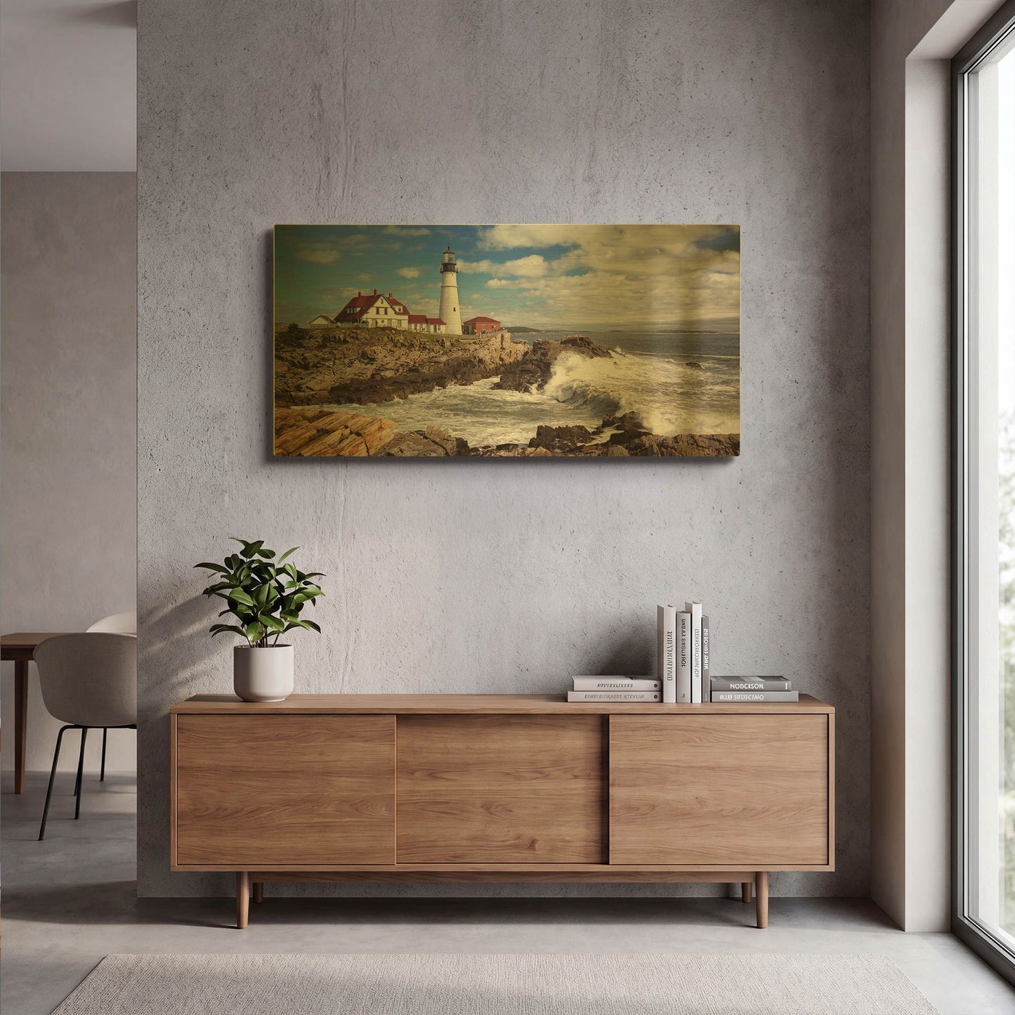 'Portland Head Light' By Mike Jones Gold Metal Wall Art