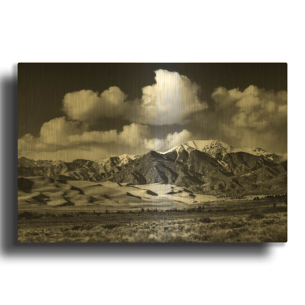 'Afternoon at the Dunes - Great Sand Dunes National Park' By Darren White Gold Metal Wall Art