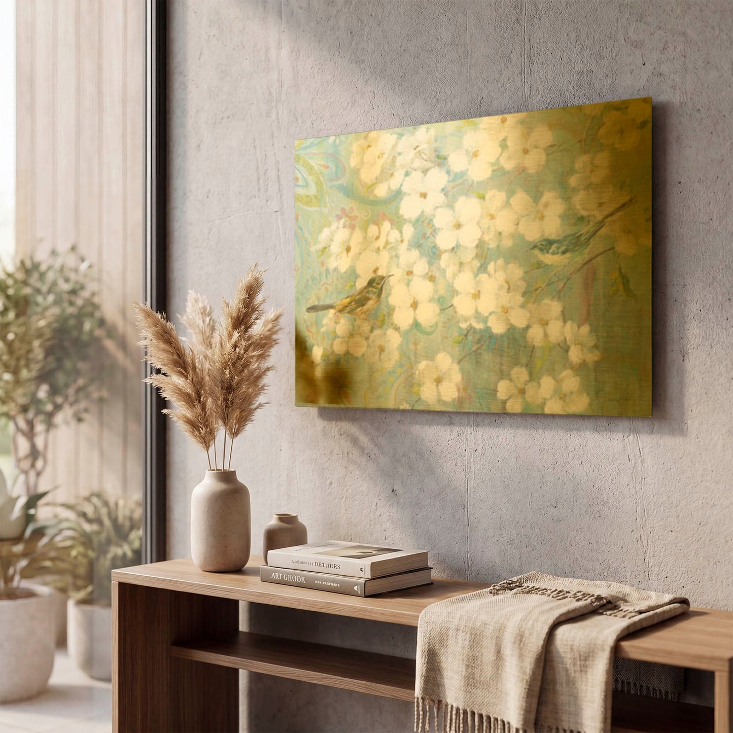 'Spring Dream II' By Danhui Nai Gold Metal Wall Art
