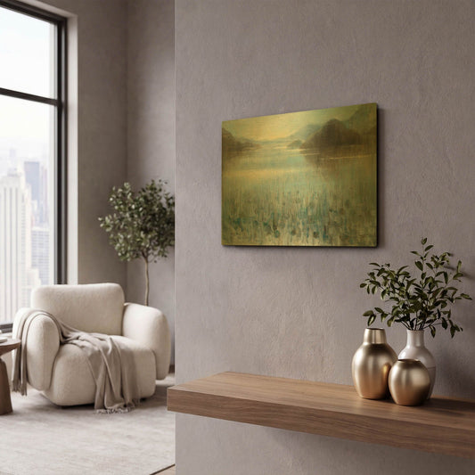 'Through the Mist' By Danhui Nai Gold Metal Wall Art