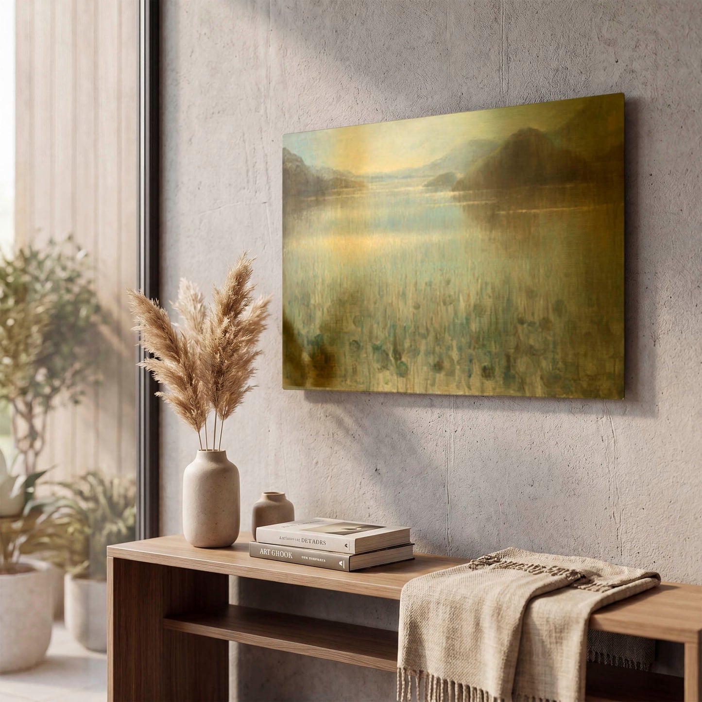'Through the Mist' By Danhui Nai Gold Metal Wall Art