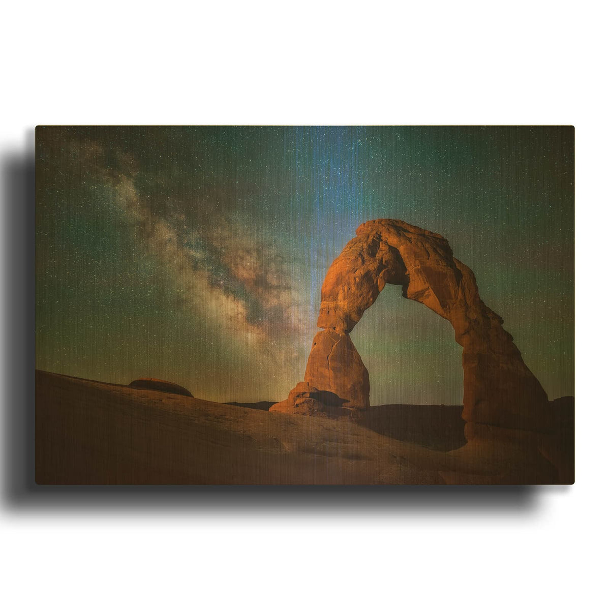 'Delicate Air Glow - Arches National Park' By Darren White Gold Metal Wall Art