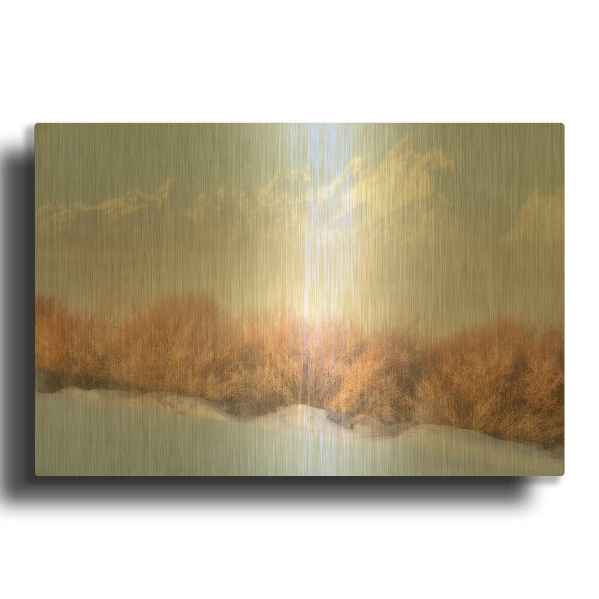 'Fresh Fog in the Valley - Grand Teton National Park' By Darren White Gold Metal Wall Art