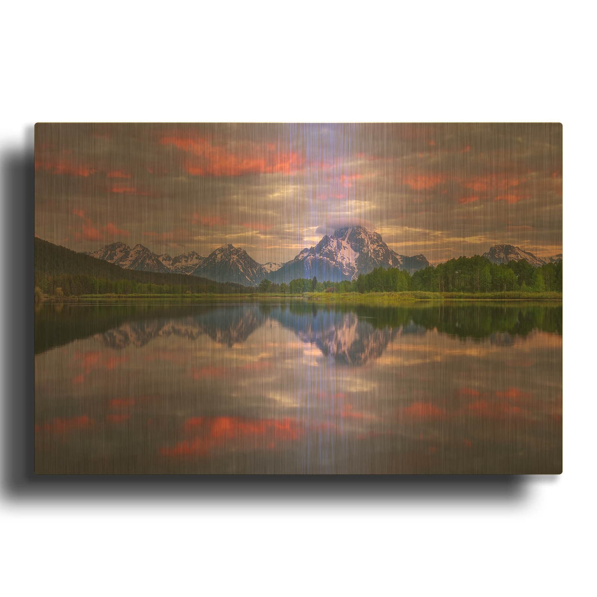 'Grand Sunrise - Grand Teton National Park' By Darren White Gold Metal Wall Art