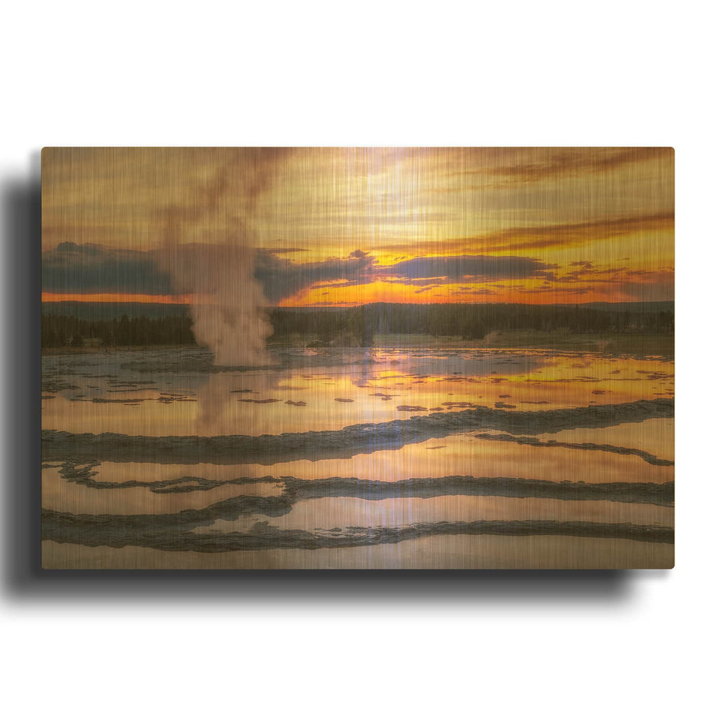 'Great Sunset - Grand Teton National Park' By Darren White Gold Metal Wall Art
