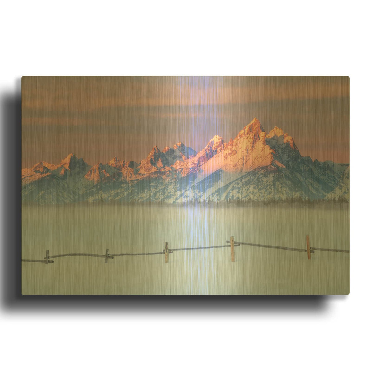 'Let there be Light - Grand Teton National Park' By Darren White Gold Metal Wall Art