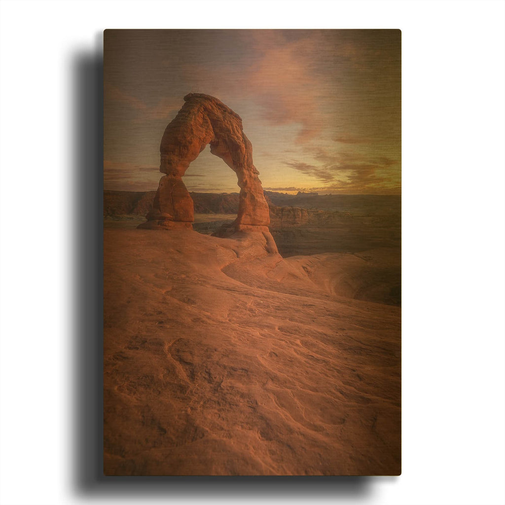 'Lonesome Sunset - Arches National Park' By Darren White Gold Metal Wall Art