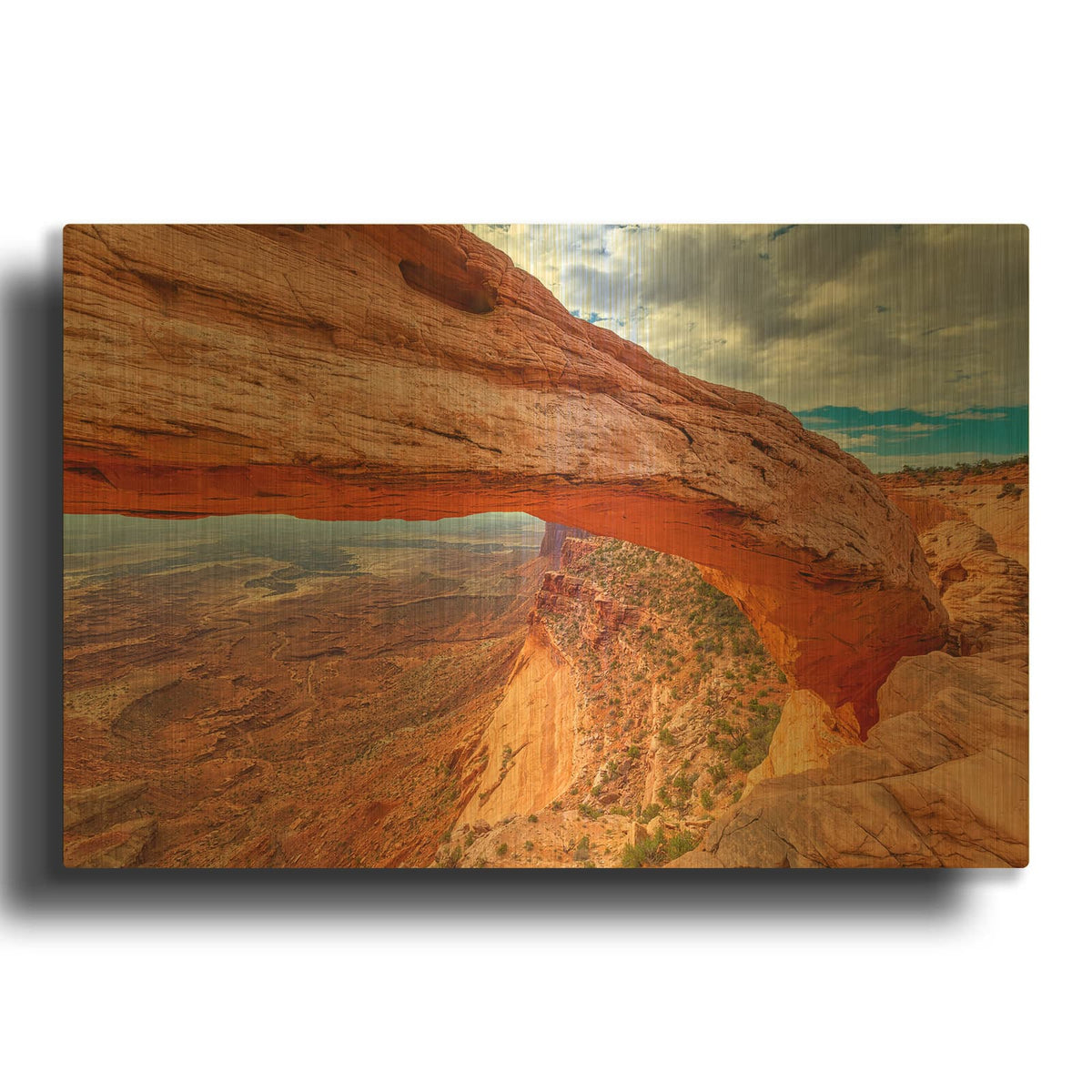 'Mesa' By Darren White Gold Metal Wall Art