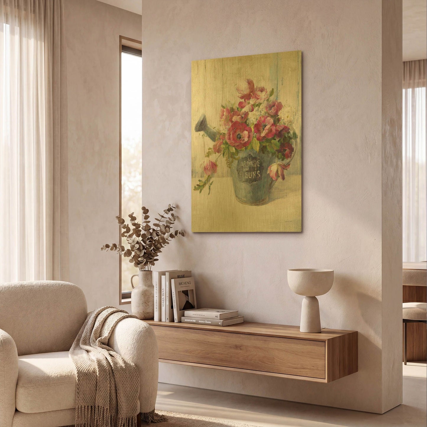 'Garden Blooms II' By Danhui Nai Gold Metal Wall Art