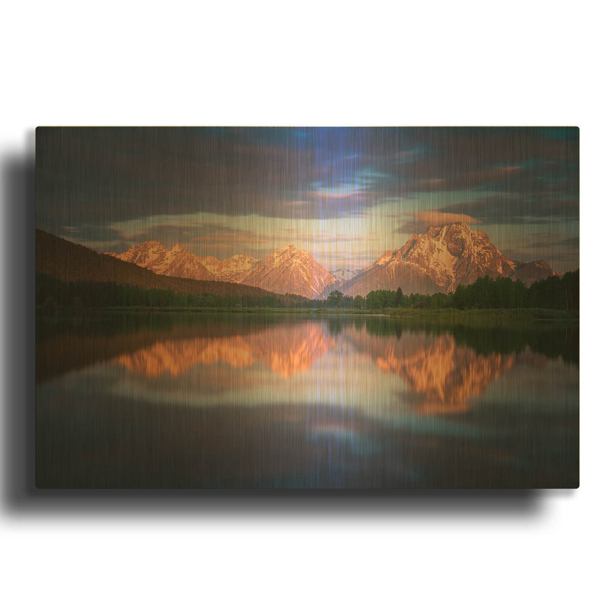 'Oxbow - Grand Teton National Park' By Darren White Gold Metal Wall Art
