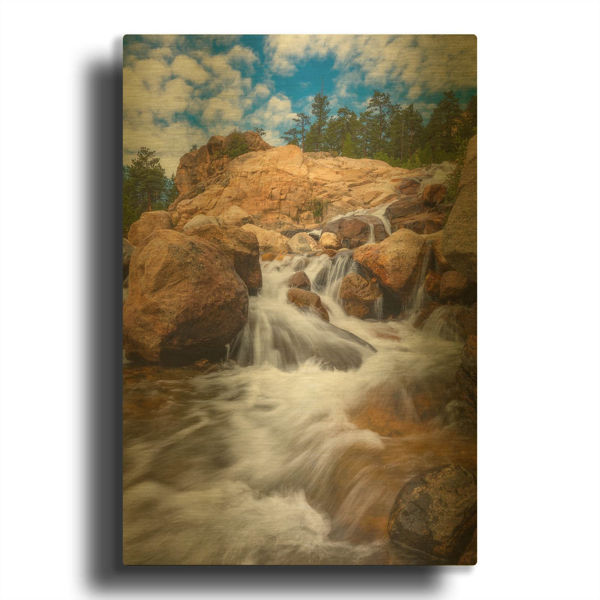'Rocky Mountain Flow - Rocky Mountain National Park' By Darren White Gold Metal Wall Art
