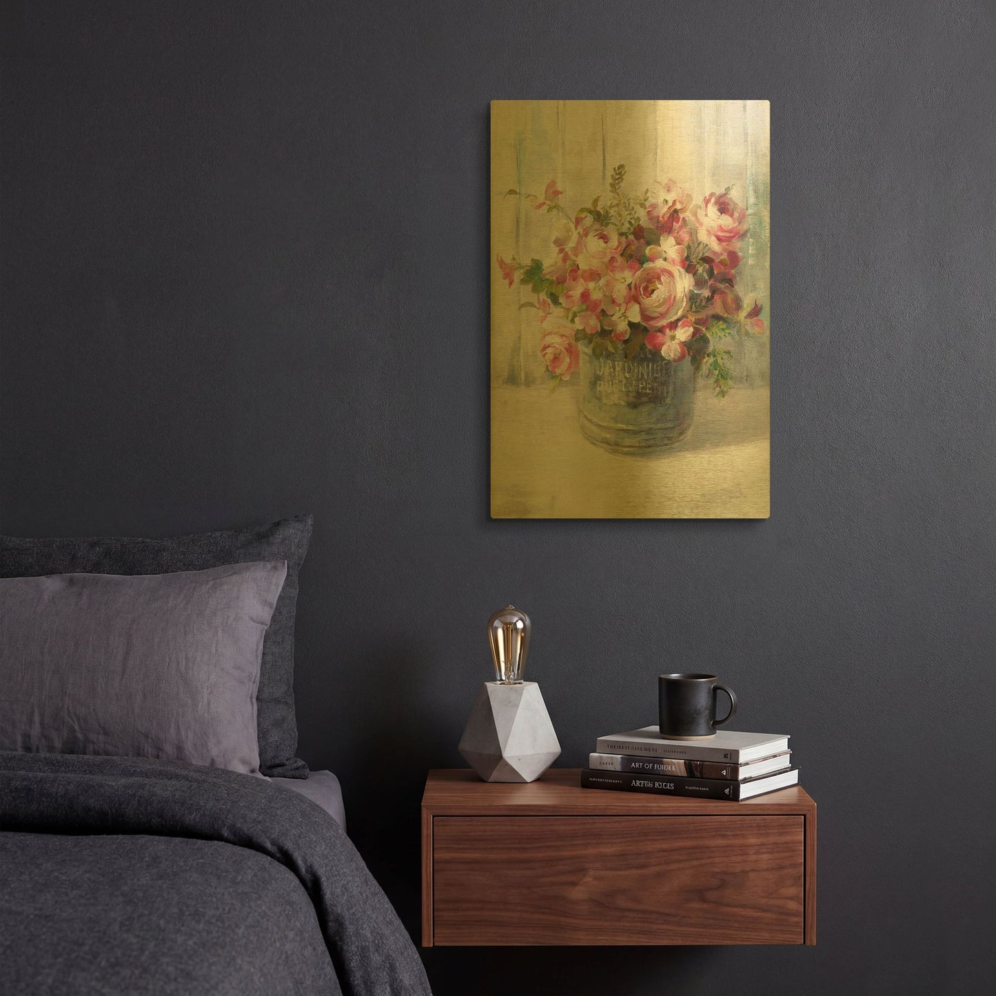'Garden Blooms I' By Danhui Nai Gold Metal Wall Art