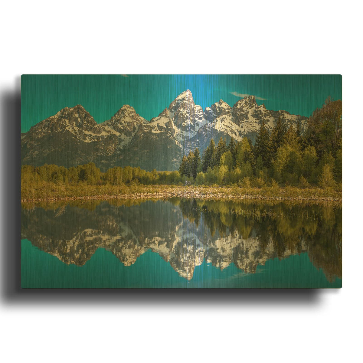 'Tetons in Color - Grand Teton National Park' By Darren White Gold Metal Wall Art