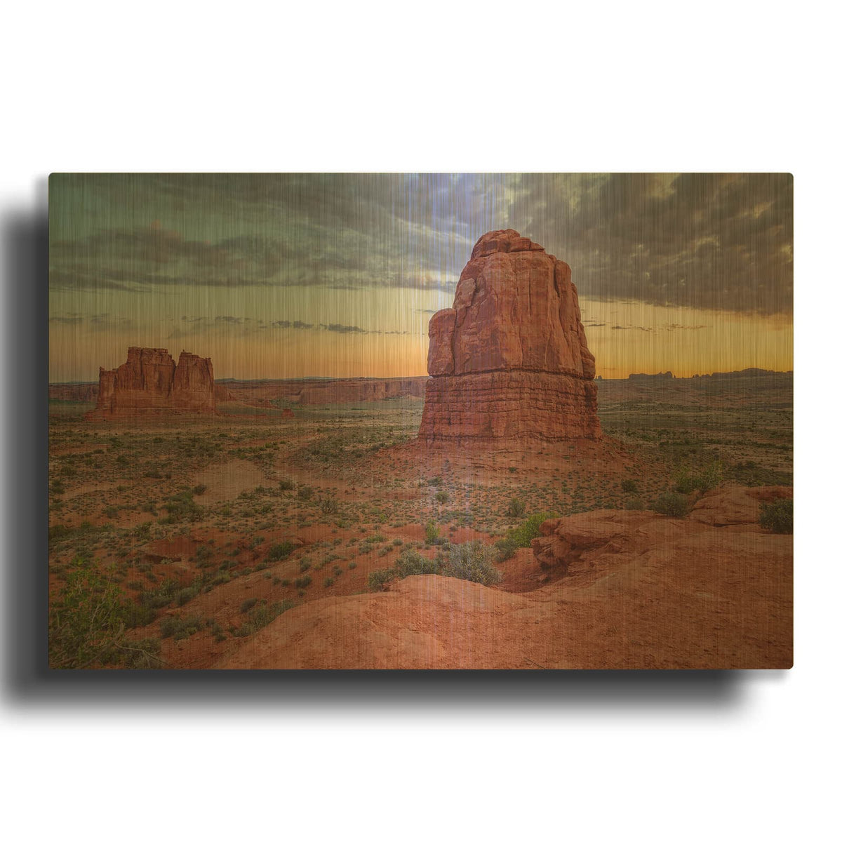 'Valley Views - Arches National Park' By Darren White Gold Metal Wall Art