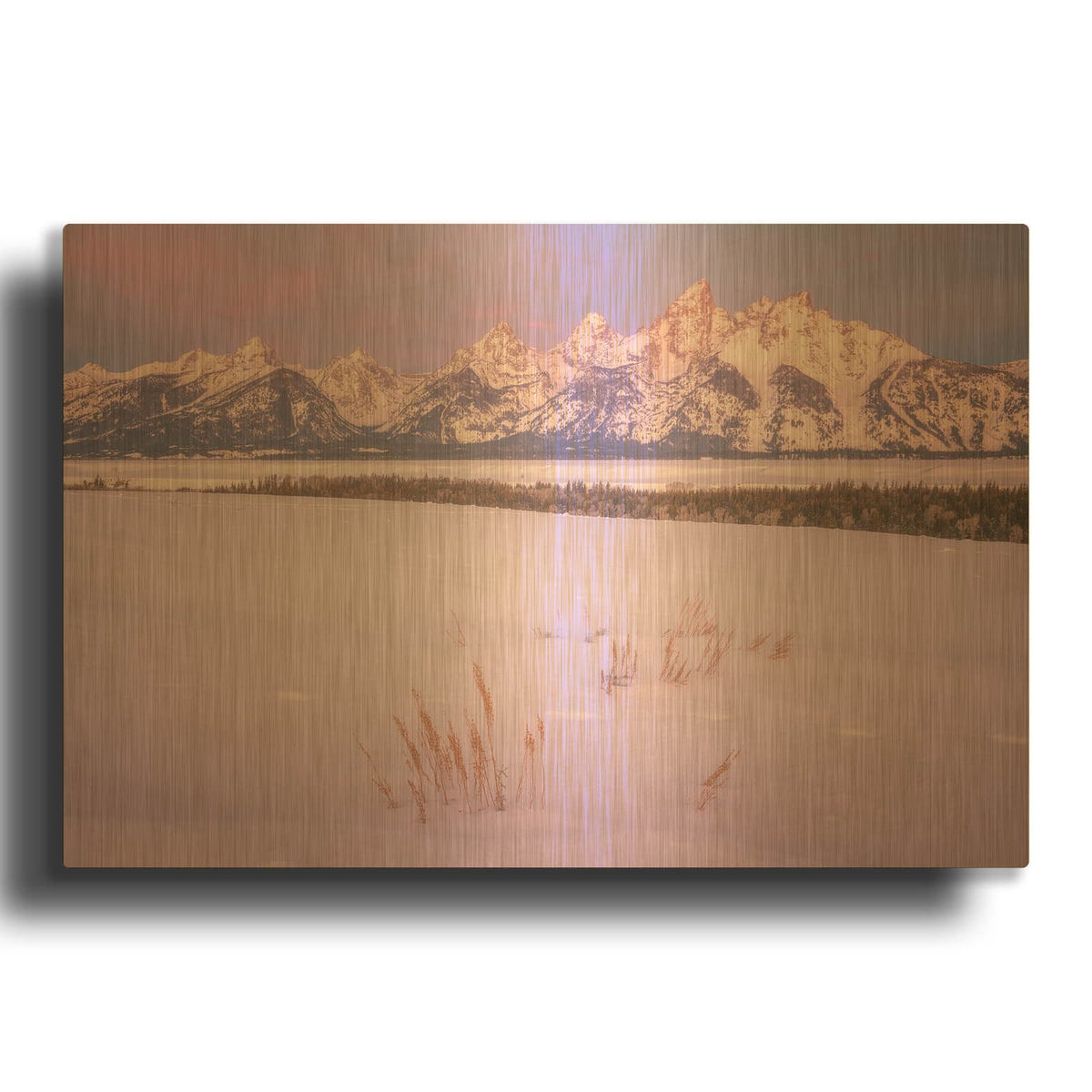 'Winter Calm - Grand Teton National Park' By Darren White Gold Metal Wall Art