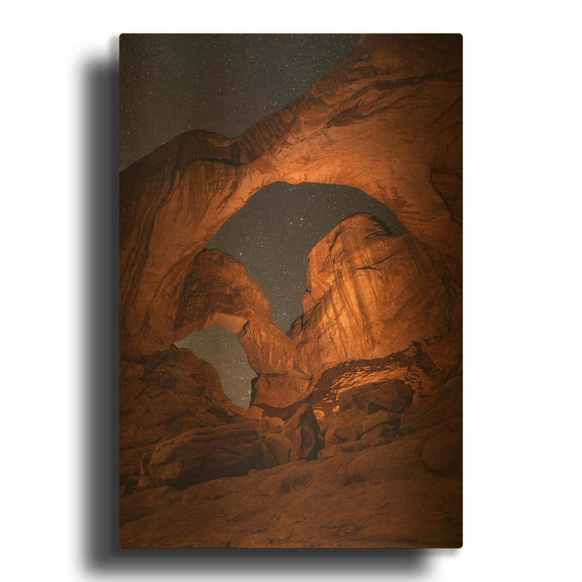 'Wonders of the Night - Arches National Park' By Darren White Gold Metal Wall Art