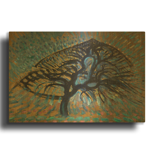 'Apple Tree, Pointillist Version 1908–1909' By Piet Mondrian Gold Metal Wall Art